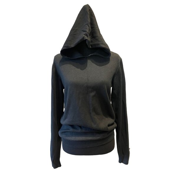 New York & Company Sweaters - New York & Company fine gauge black knit hoodie Small